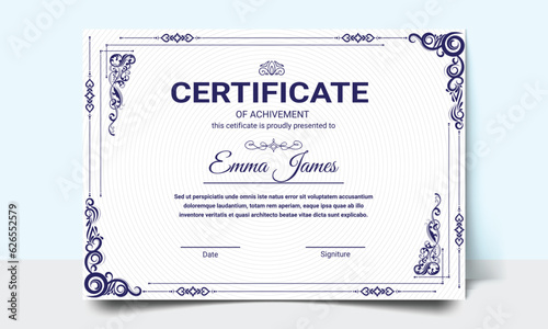Certificate template. modern value design and layout luxurious. Certificate of achievement abstract geometric texture. Diploma of modern design or gift certificate.