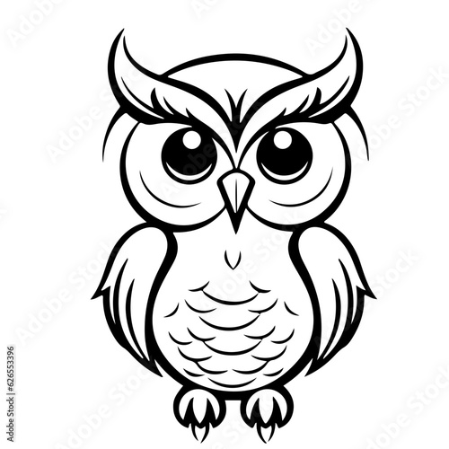 owl outline vector illustration, from AI