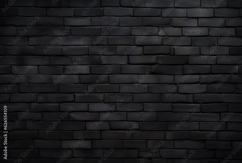 black big brick wall, dark background for design