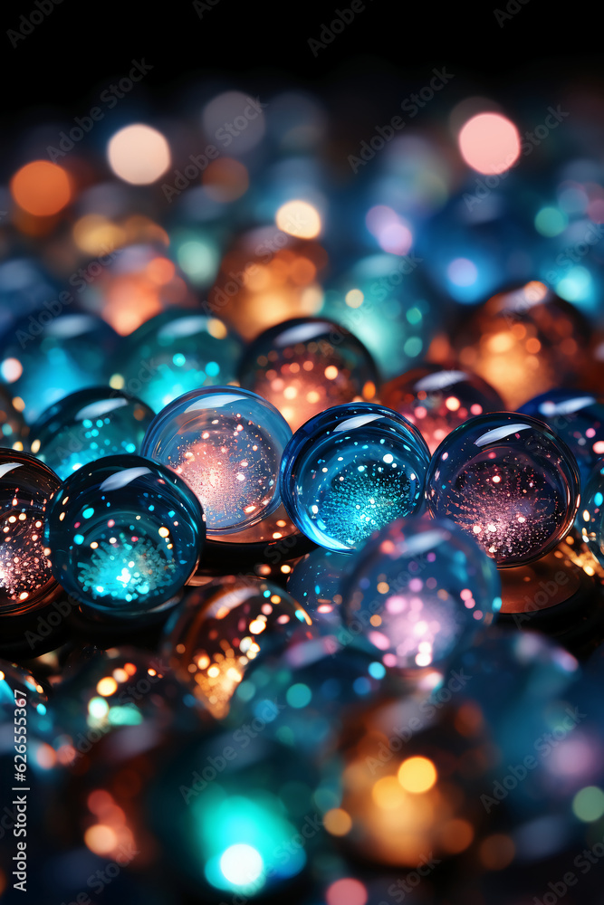 Hundreds of circular bokeh lights. AI generative Hundreds of circular bokeh lights. AI generative