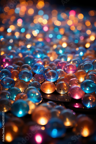 Hundreds of circular bokeh lights. AI generative