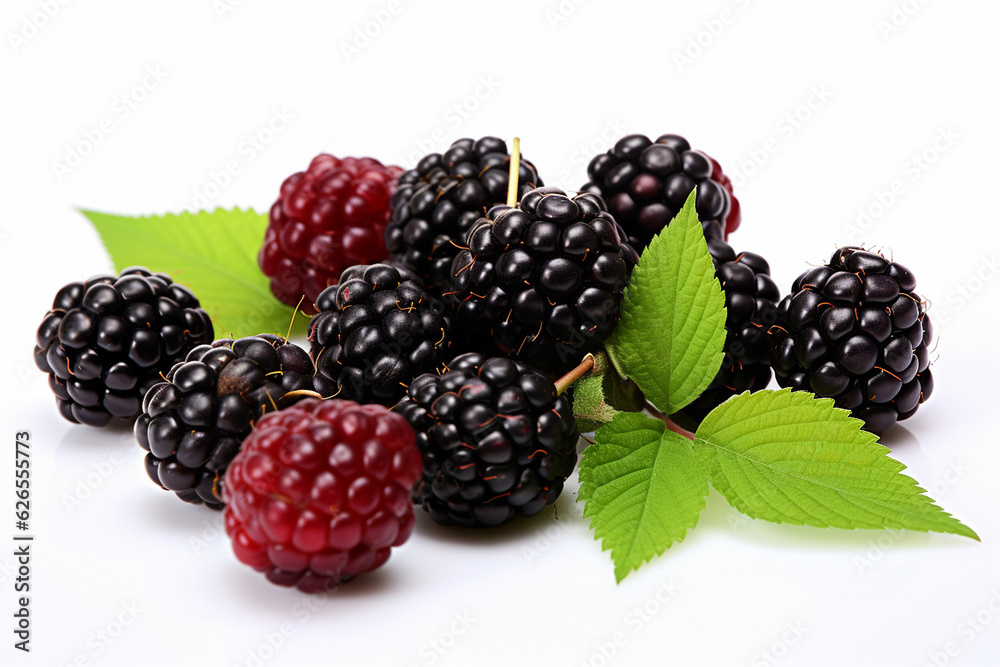 blackberries on a white background blackberries on a white background