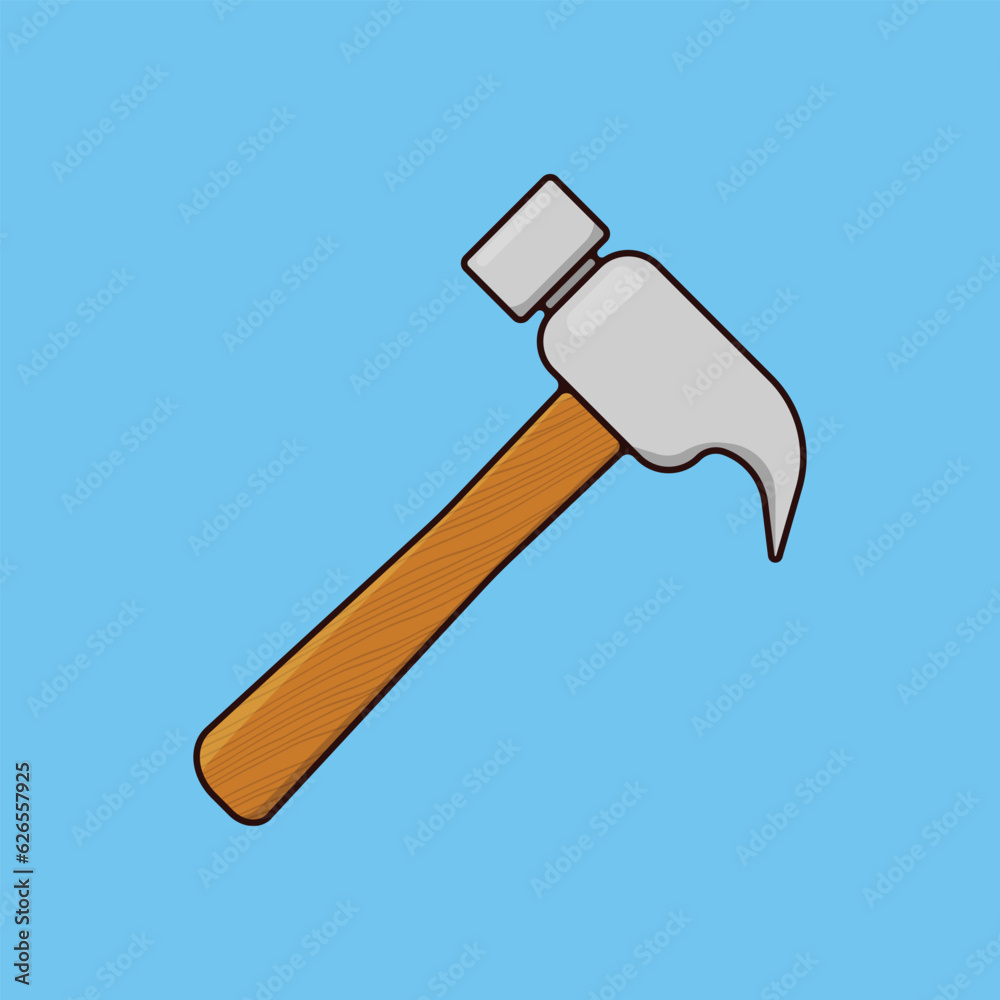 Flat Hammer tool Illustration Icon Vector Flat Hammer tool Illustration Icon Vector