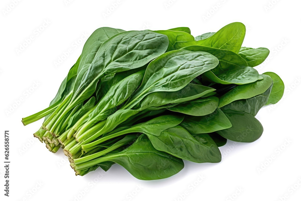 Fresh spinach leaves on a white background: Crisp and Nutritious: Fresh Harvest of Spinach Leaves on White Surface. Generative AI Fresh spinach leaves on a white background: Crisp and Nutritious: Fresh Harvest of Spinach Leaves on White Surface. Generative AI