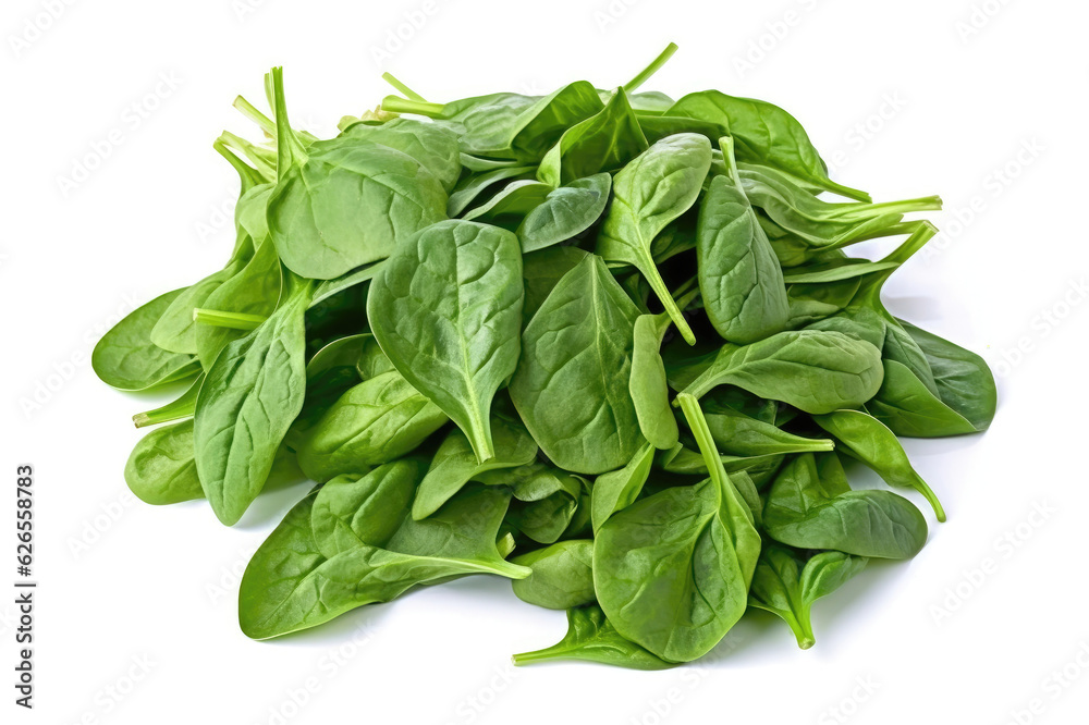 Fresh spinach leaves on a white background: Crisp and Nutritious: Fresh Harvest of Spinach Leaves on White Surface. Generative AI Fresh spinach leaves on a white background: Crisp and Nutritious: Fresh Harvest of Spinach Leaves on White Surface. Generative AI