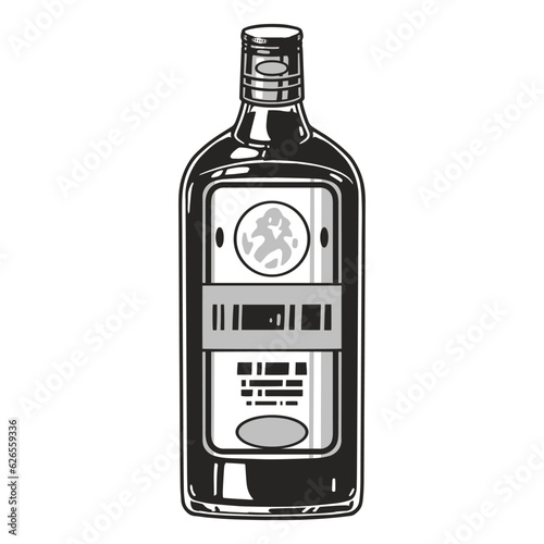 Liquor bottle vintage logotype monochrome
