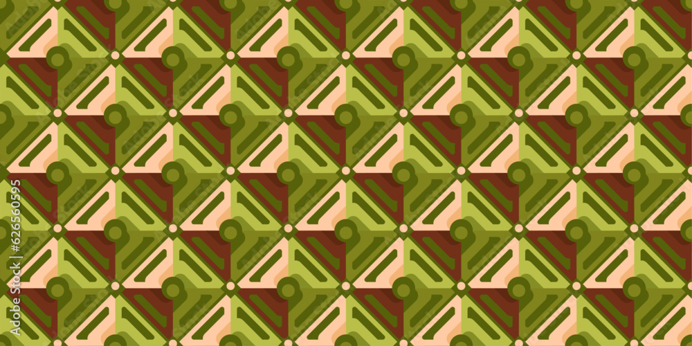 Fototapeta premium Olive colored diamonds. Vector pattern of repeating rhombuses. For print and interior, wallpaper and textiles.
