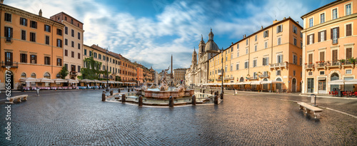 Piazza Navona panorama in Rome. Italy photo