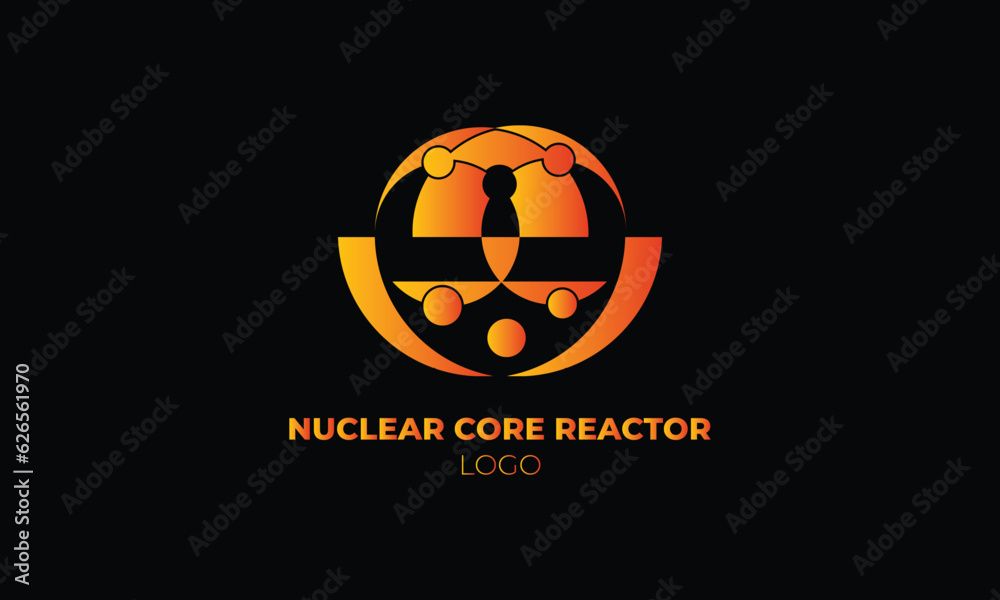 Obraz premium Nuclear Core Reactor Logo Design