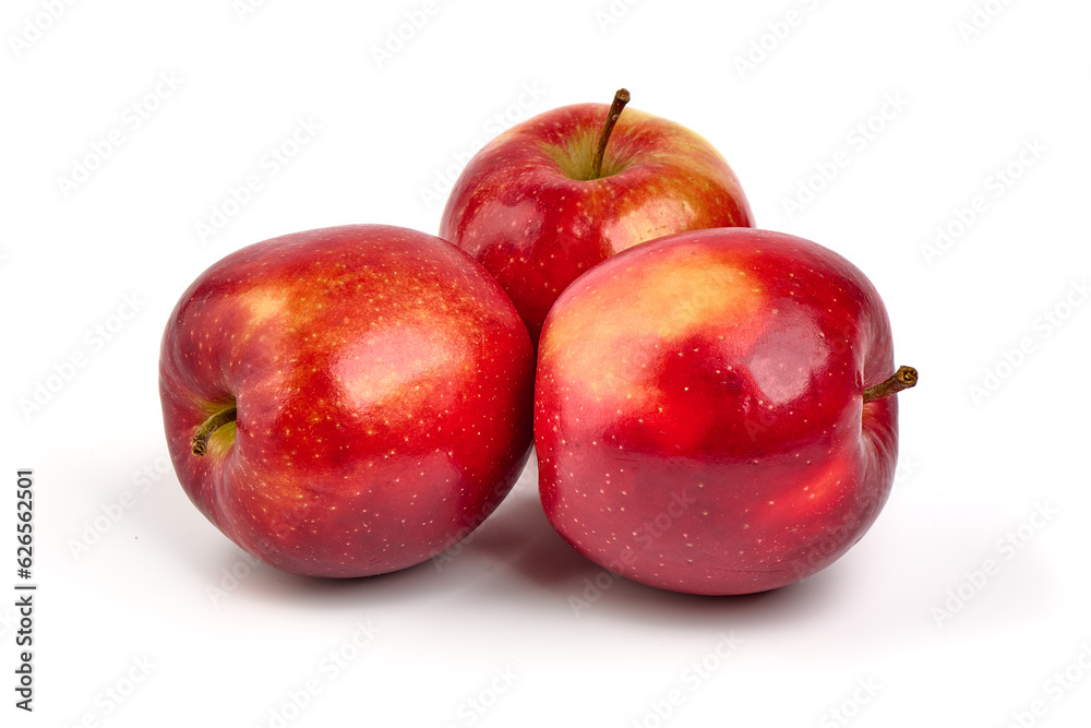 Shiny red apples, isolated on white background. Shiny red apples, isolated on white background.