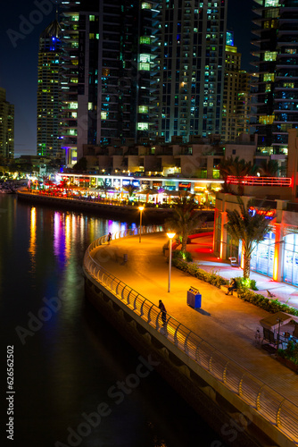 Nightlife in Dubai Marina. UAE. November 14  2012