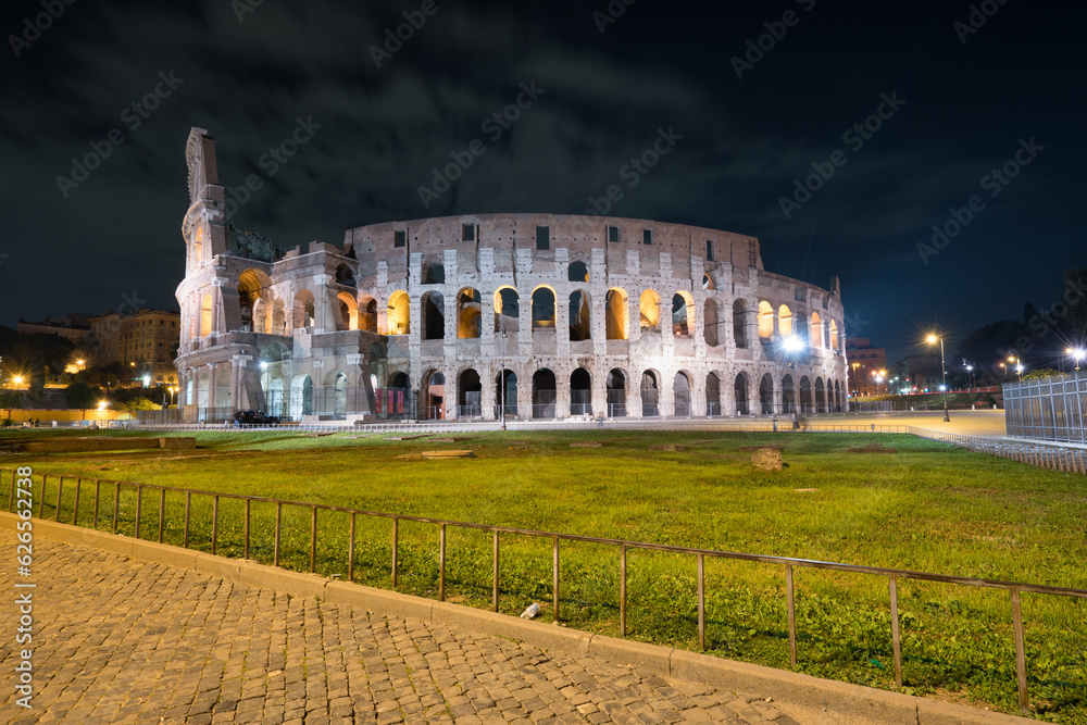 Colosseum in Rome at night, Italy