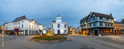 Panorama of Hight street of Stratford upon Avon in England