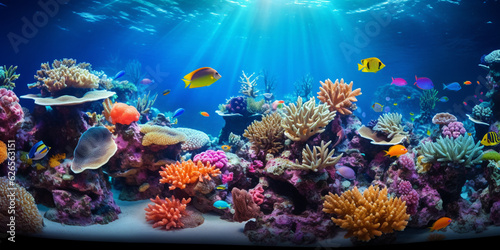 underwater image representing the vibrant marine life