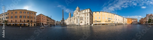 Piazza Navona panorama in Rome. Italy