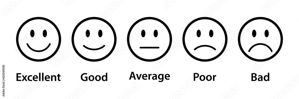 Fototapeta premium Smiley rating icon set