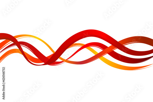 Orange Red Wave Dynamic Effect Abstract Line Vector. Flow Curve Wavy Waver Flow Swirl Twist Element Sound Audio Volume Striped Template Motion Movement Business Transparent Background