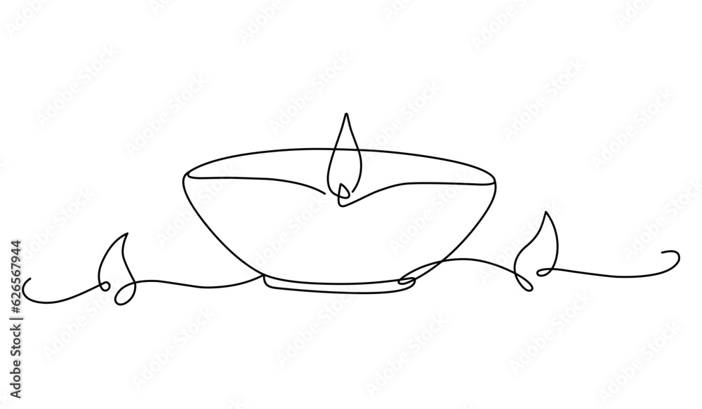 diwali candles line art vector. hinduism religius element Stock Vector Adobe Stock