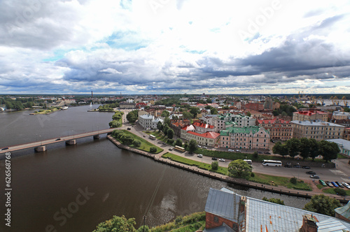 View of Vyborg, old russian town in Karelia
