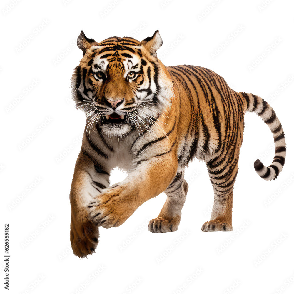 brown tiger isolated on white