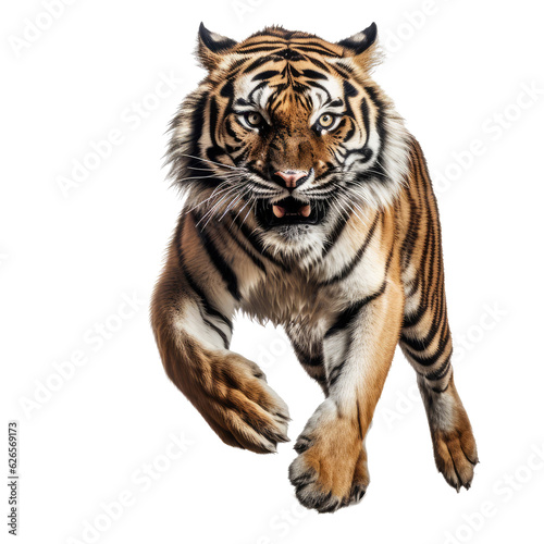 brown tiger isolated on white © Tidarat