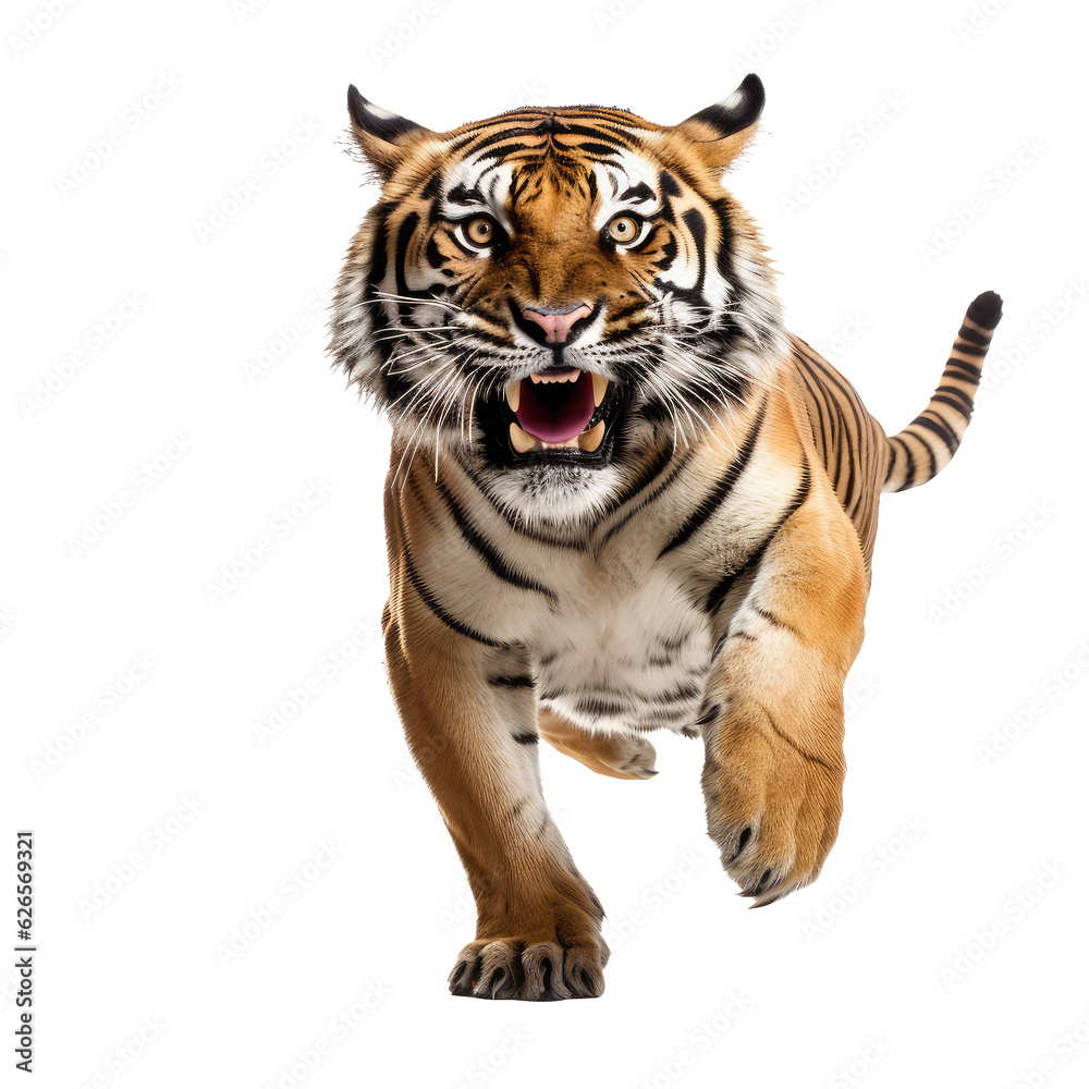 Fototapeta premium brown tiger isolated on white