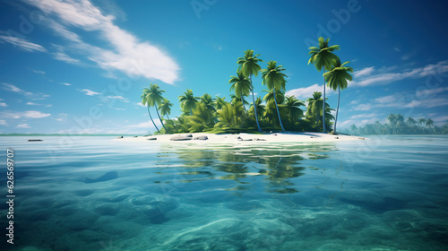 夏の海と無人島