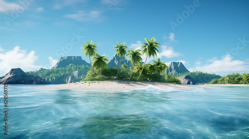 夏の海と無人島