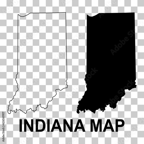 Set of Indiana map, united states of america. Flat concept icon vector illustration