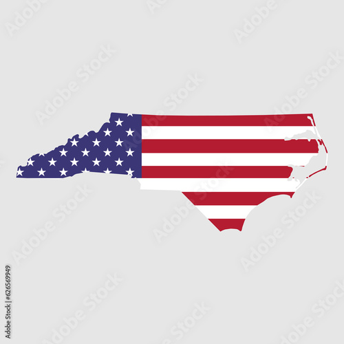North Carolina map shape, united states of america. Flat concept symbol vector illustration