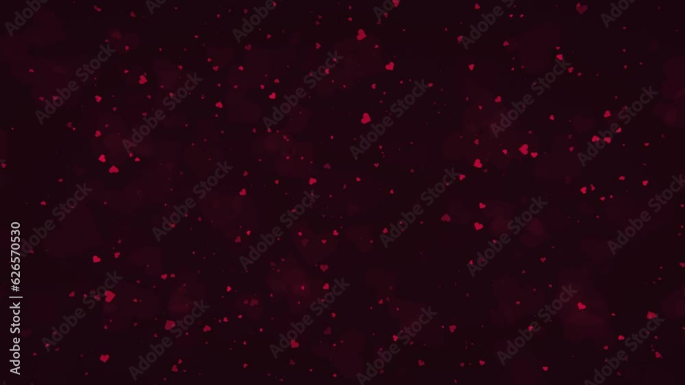 4K Shiny glitter hearts, glowing particles ,glowing particles. Festive of bokeh, sparkles. valentine's day, anniversary, mother's day, marriage, invitation e-card. Happy Valentines Day Background