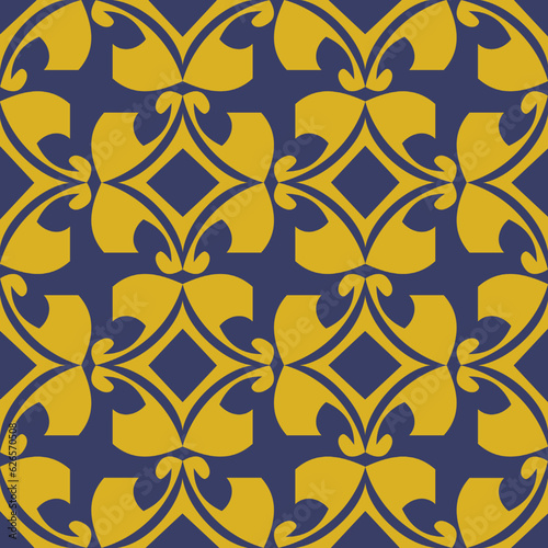Vector yellow geometric pattern. Seamless pattern with rounded shapes.