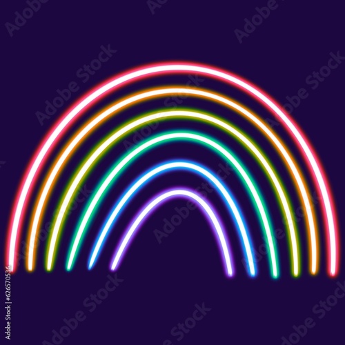 neon rainbow glowing desktop icon, neon sticker, rainbow neon figure, glowing figure, neon geometrical figures 