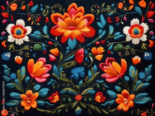 floral pattern mexican culture background