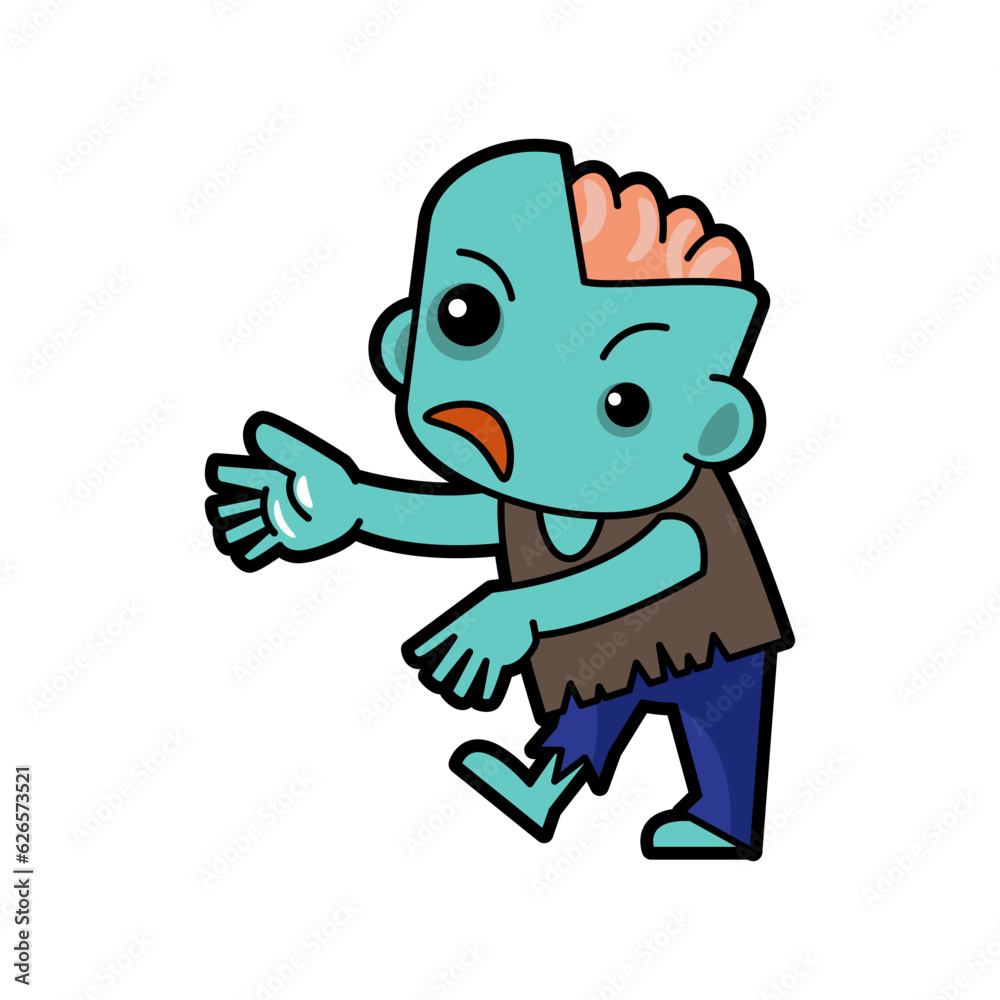 Obraz premium Zombie . Halloween cartoon characters . Vector .