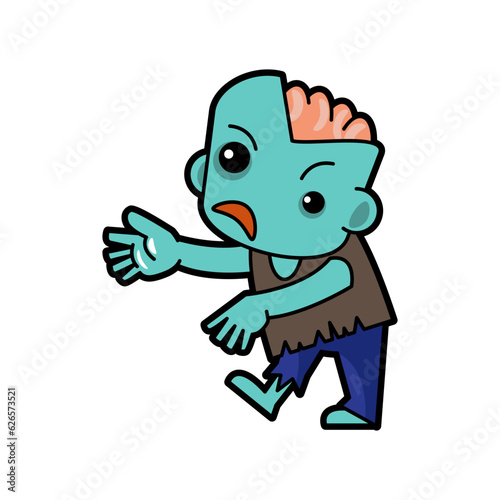 Zombie . Halloween cartoon characters . Vector .