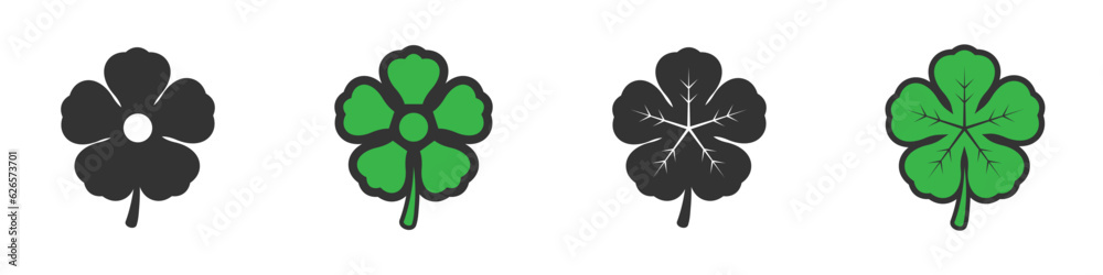 Shamrock icon set. Vector illustration. Shamrock icon set. Vector illustration.