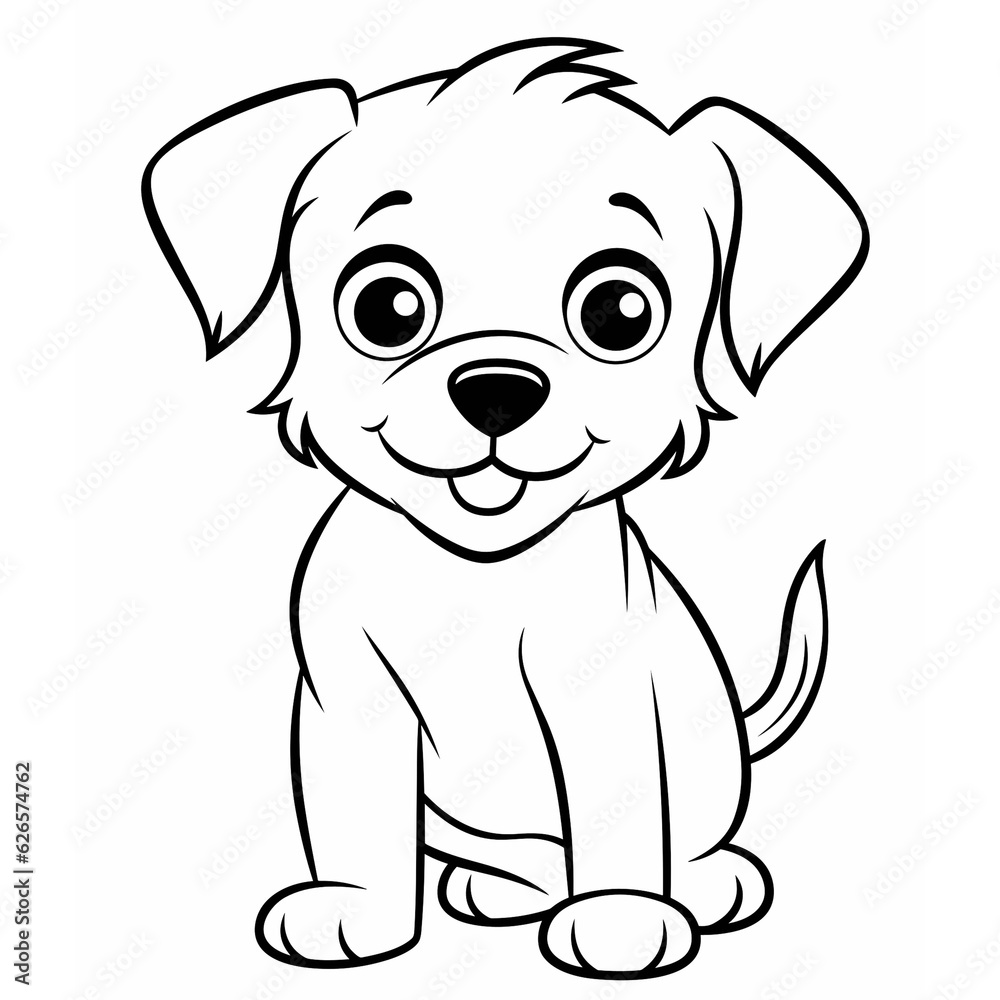 Dog, dog cartoon, dog black and white, line, cute, puppy, coloring page, coloring book Dog, dog cartoon, dog black and white, line, cute, puppy, coloring page, coloring book