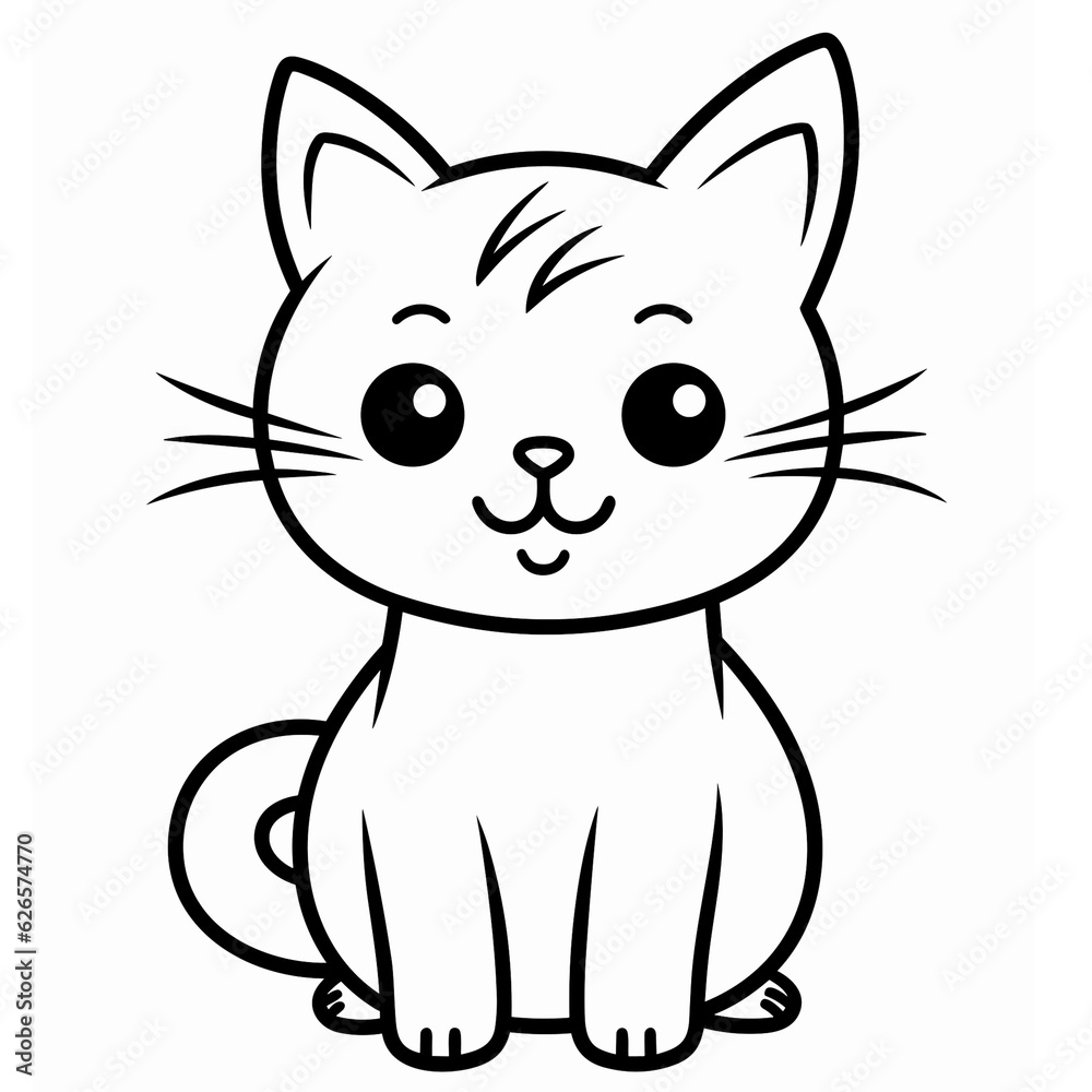 Cat, cat cartoon, cat black and white, line, cute, kitty, coloring page, coloring book Cat, cat cartoon, cat black and white, line, cute, kitty, coloring page, coloring book