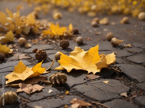 dry autumn leaves on the ground (ID: 626575343)