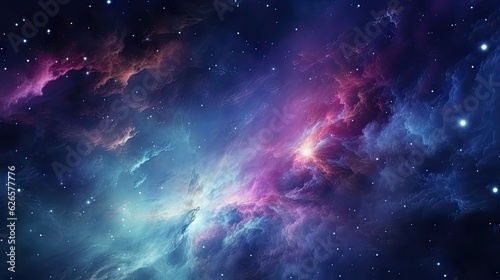 Colorful space galaxy cloud nebula. Supernova background wallpaper. © Sebastian Studio