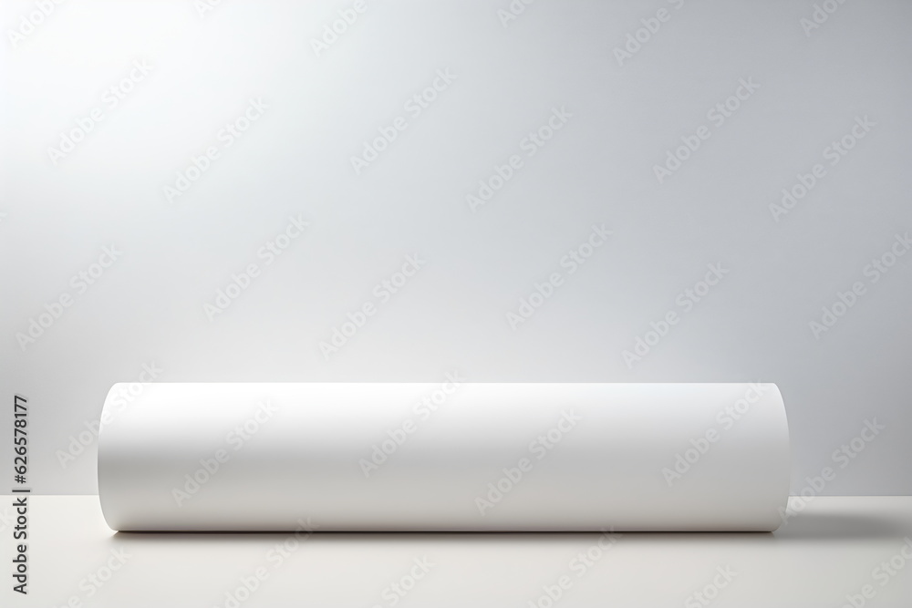 roll of paper on white studio background made with generative ai roll of paper on white studio background made with generative ai