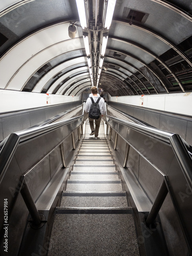 Stairs down in metro station