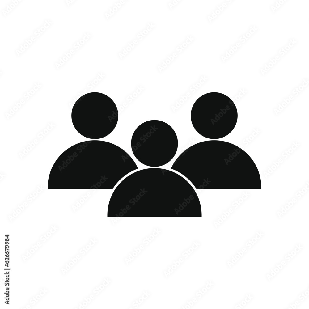 People icon or team group vector silhouette on white background People icon or team group vector silhouette on white background