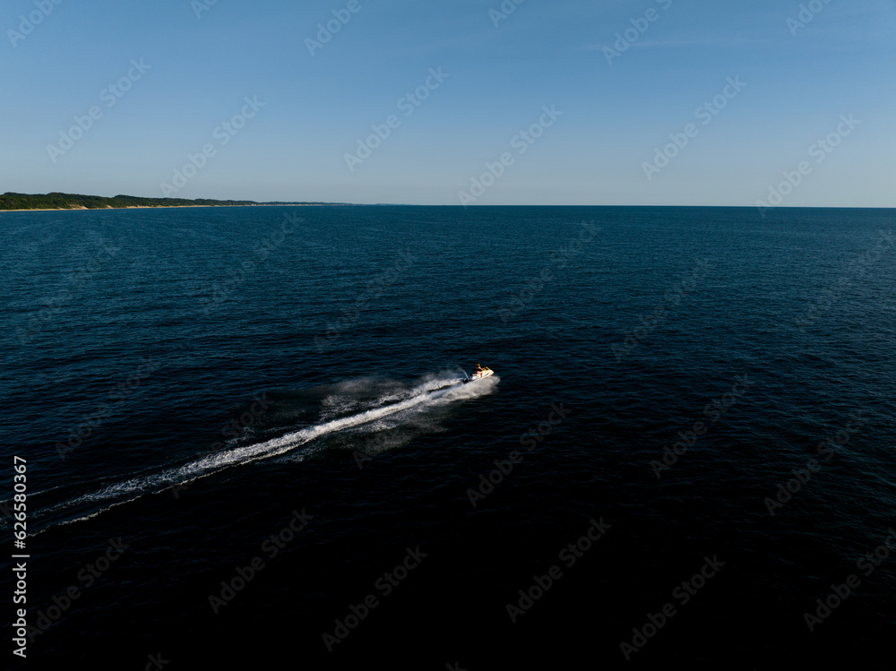 Aerial view of lake, Michigan JetSki