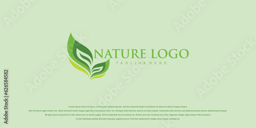 Creative nature logo design with unique concept| leaf logo| premium vector