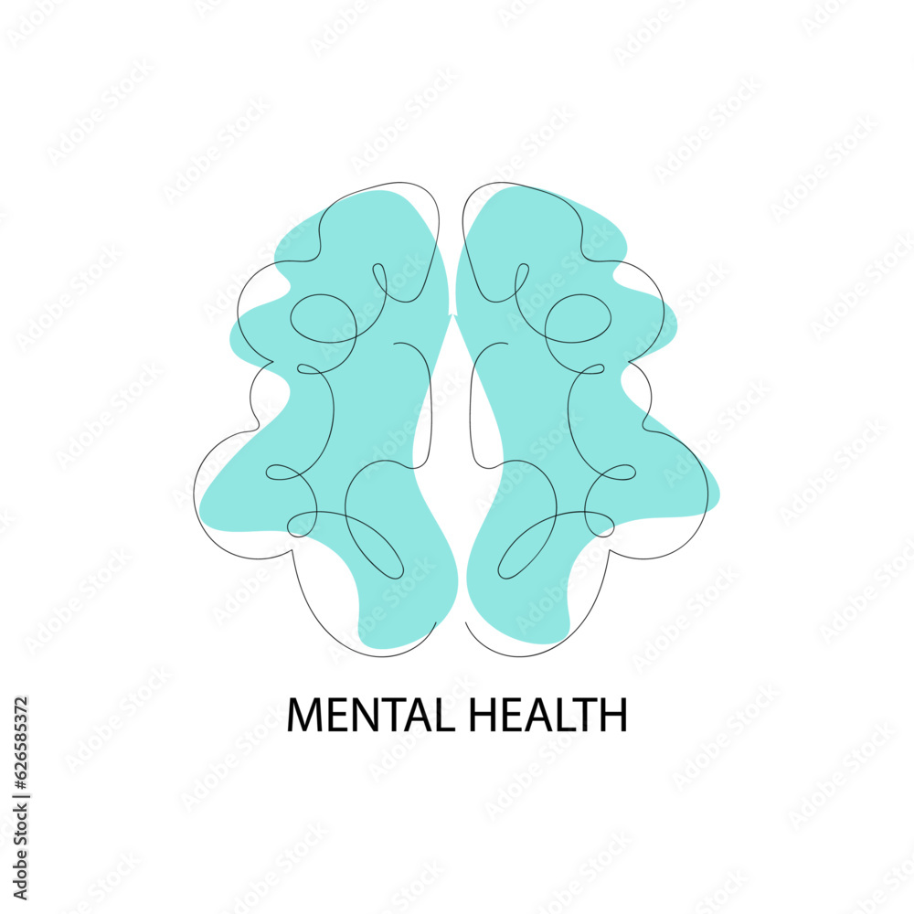  Mental health awareness icon vector  about brain, mental health, psychology, stress. 
