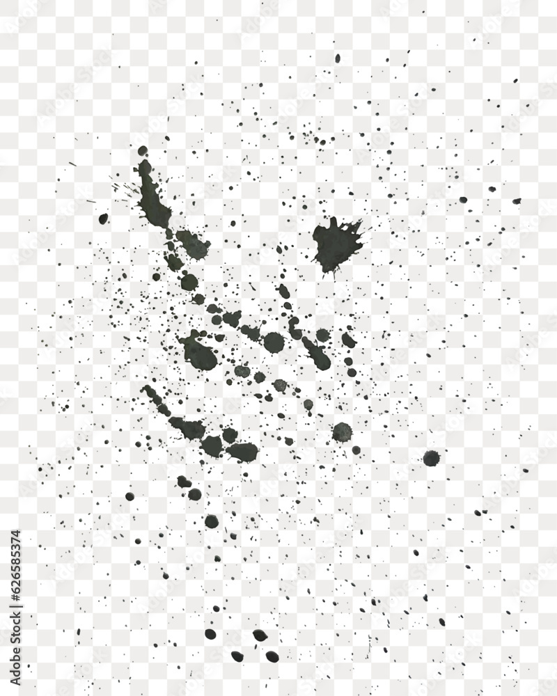 Obraz premium Black paint splatter isolated. Water splash silhouette vector texture overlay.