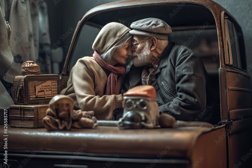 Elder couple trip, Loving moment of happy travel Elder couple trip, Loving moment of happy travel