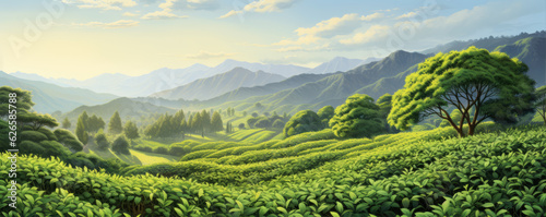 Green field of tea at sunny day, © amazingfotommm